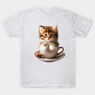 Mocha & Meows: A Feline-Friendly Coffee Retreat T-Shirt